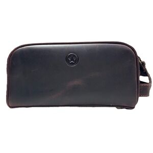 Aaron Leather Goods‎ Toiletry Bag Waterproof Lining Grooming Travel 3k